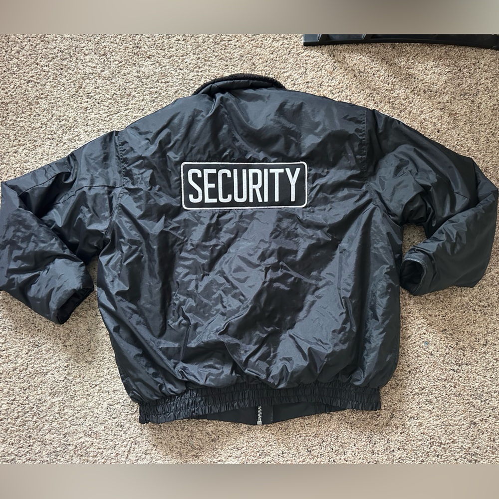 Universal Gray Security Jacket With Blue And Whit… - image 2